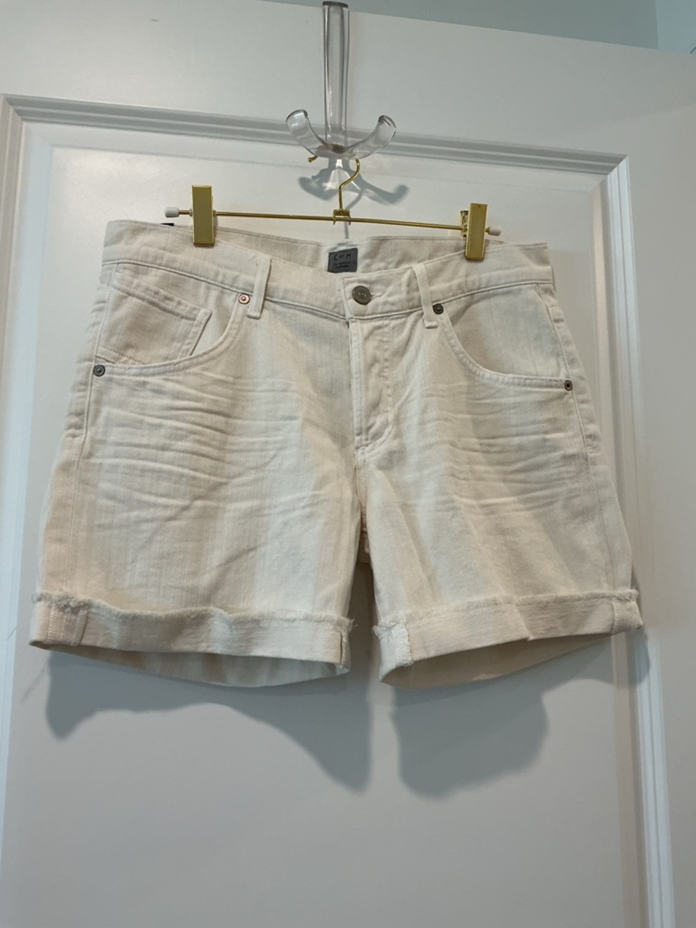 Citizens Of Humanity Cream Denim Shorts